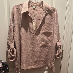 MAX STUDIO Muave Pull on Oversized Blouse NWT